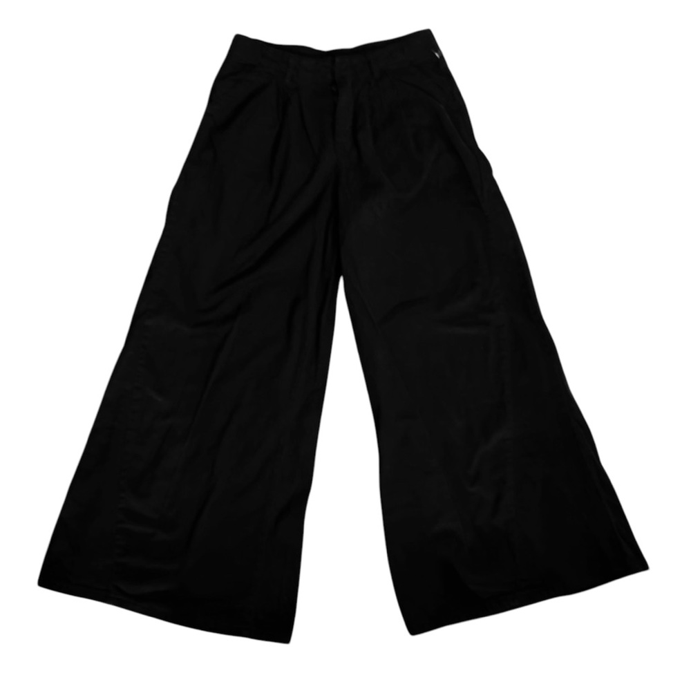 Free People Washed Black Wide Leg Pleated Front Trouser Pants Size 8